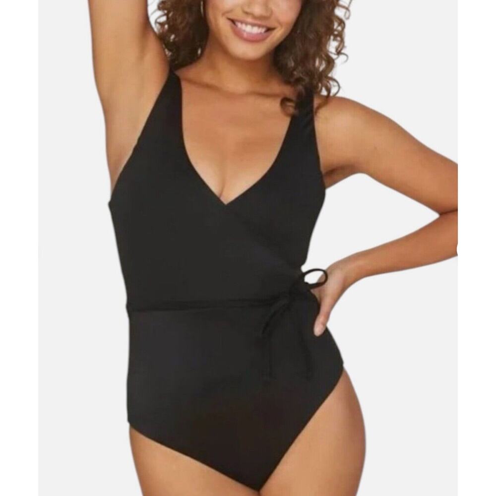 Andie Swim The Belmar One Piece Black Tie Waist Swimsuit Sz Small AO263 NWT 624